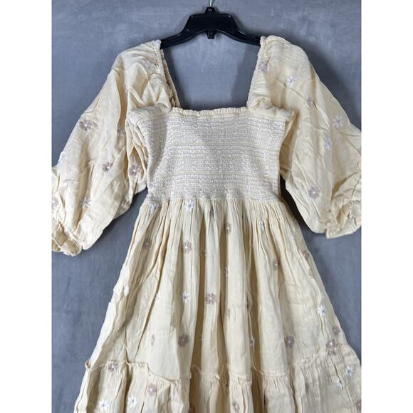 Free People Dahlia Embroidered Maxi Dress Size Medium Ballet Combo - Picture 3 of 12
